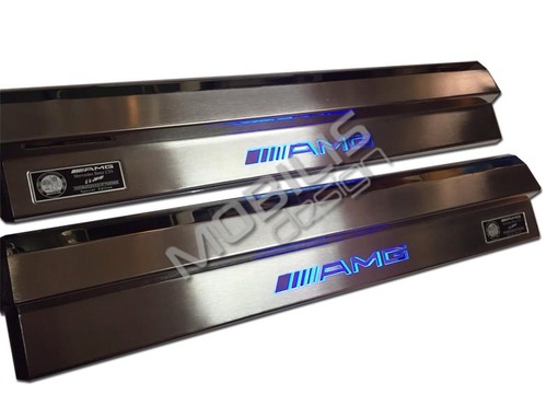 Door sills with illumination Mercedes-Benz C-Class w203 AMG long