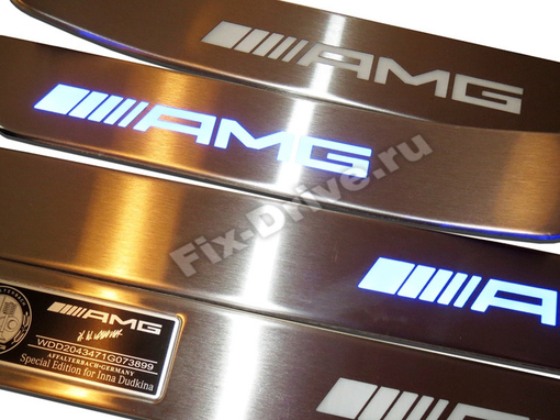 Door sills with illumination Mercedes-Benz C-Class w205 AMG